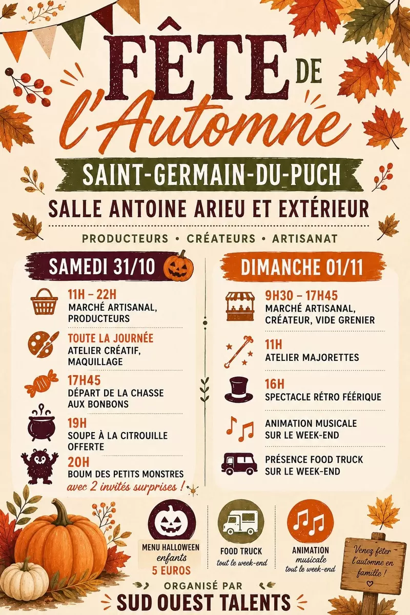affiche Fête de l'Automne à Saint-Germain-du-Puch