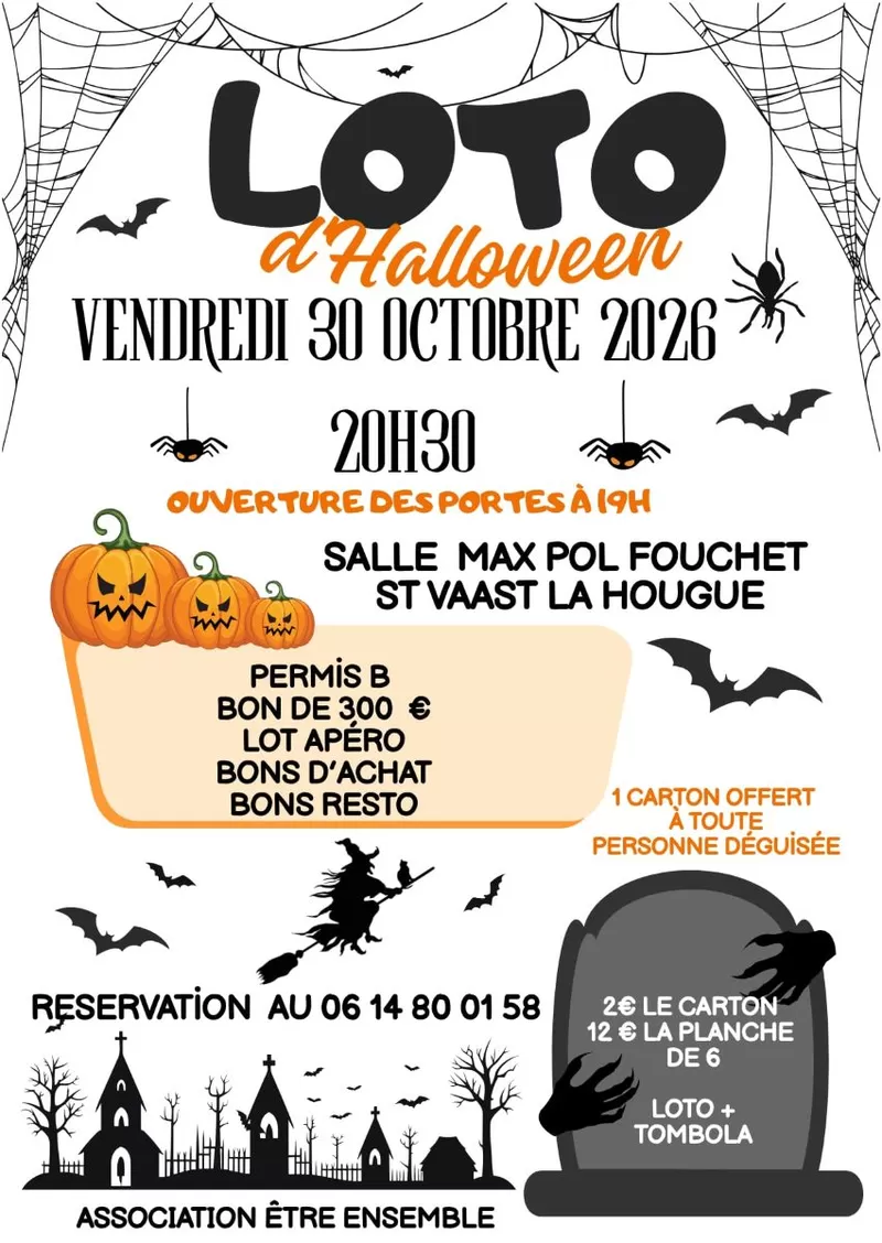 affiche Loto d'halloween à  Saint-Vaast-la-Hougue