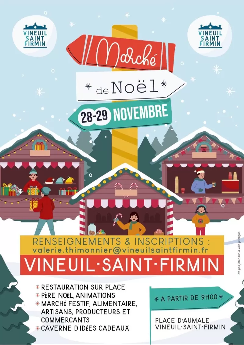 affiche Marché de Noël Vineuil-Saint-Firmin à  Vineuil-Saint-Firmin