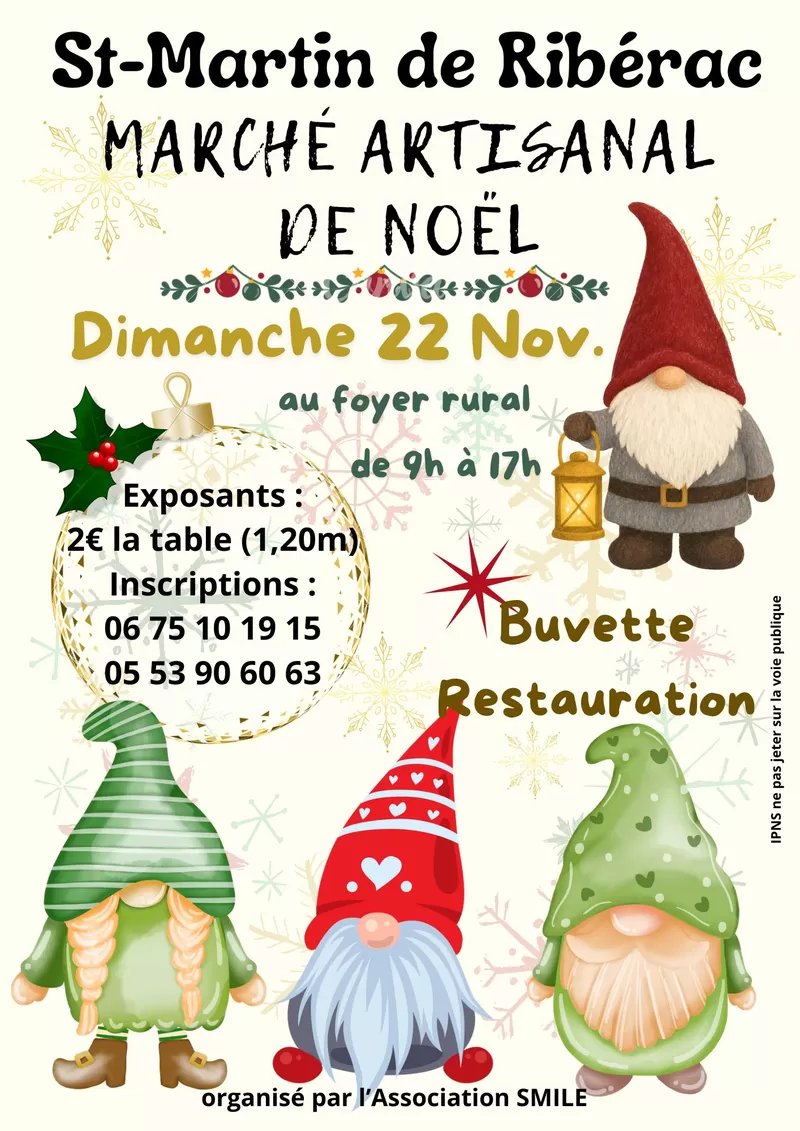 affiche Marché de Noël Artisanal à Saint-Martin-de-Ribérac
