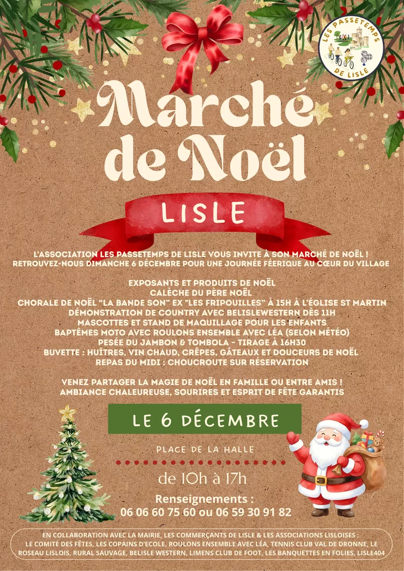 affiche Marché de Noël de Lisle à  Lisle